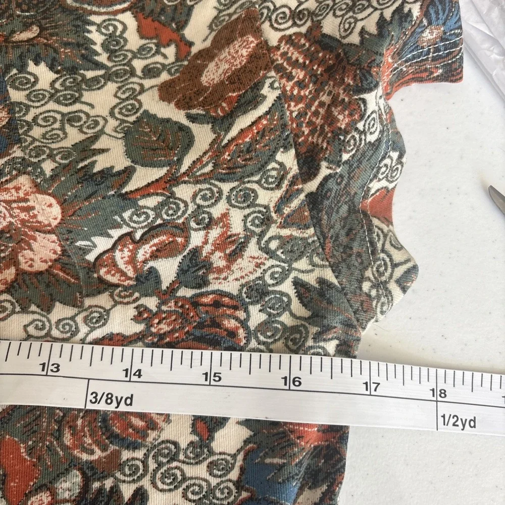 Peruvian Connection Womens Shift Dress Small Floral Pleated Pockets Stretch Boho - Picture 6 of 9